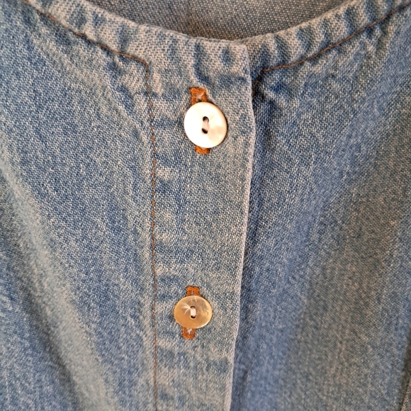 Vintage 90s Central Falls Womens Dress Size Small Denim Bodice Floral Skirt - Picture 5 of 7